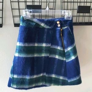 Plaid high waisted mini skirt